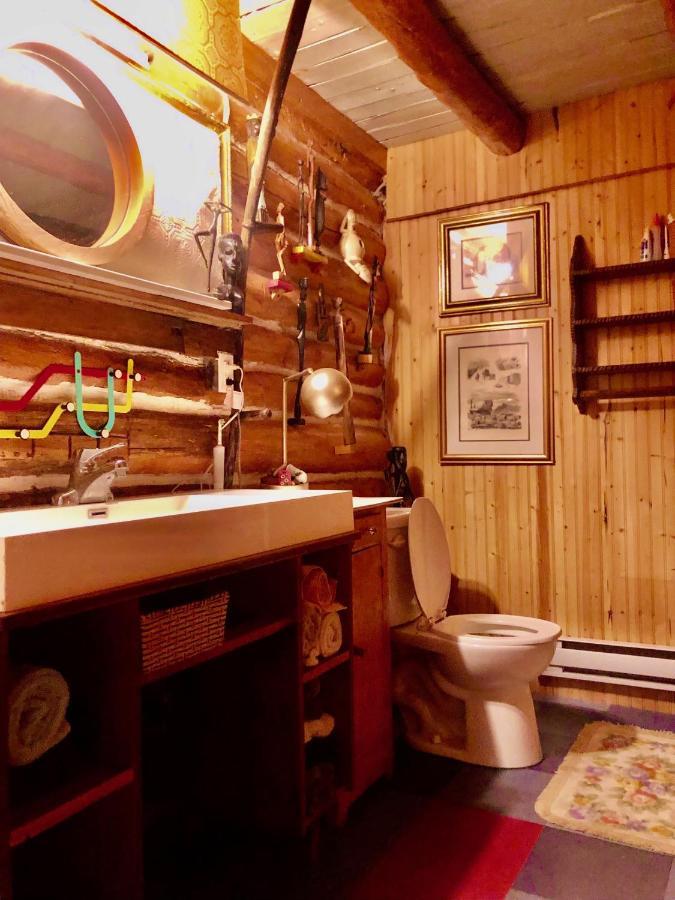 Chalet En Bois Rond Mauricie Saint-Alexis-des-Monts Exteriör bild